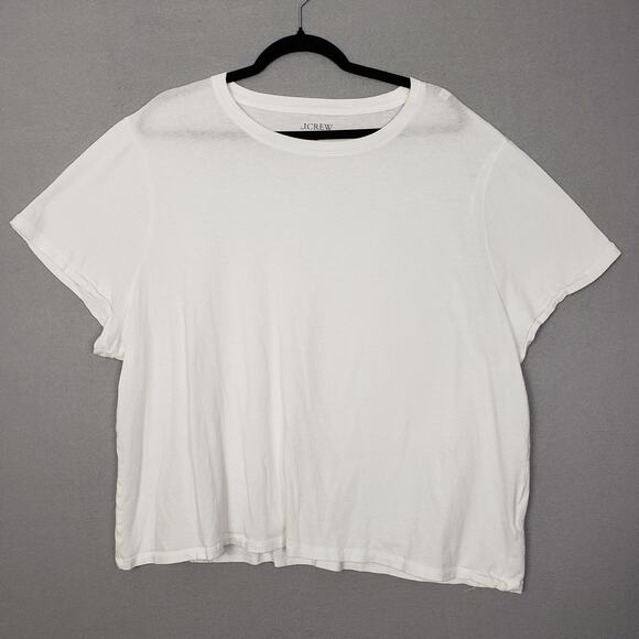 J Crew Tops - J Crew Women's Plus Size 3X Vintage Jersey Boxy Tee Shirt White Cotton Basic